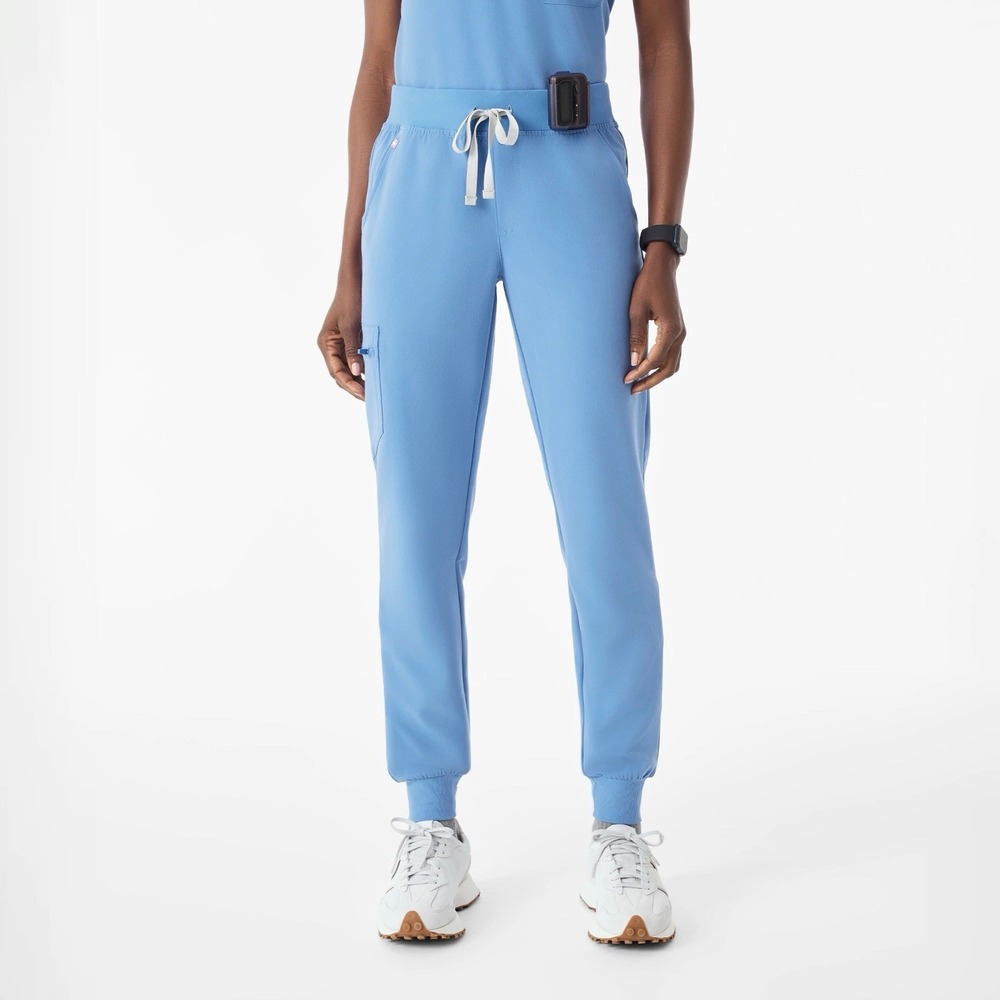 Figs Zamora Scrub Pants Women Small Blue Drawstring Stretch Jogger Po 2729
